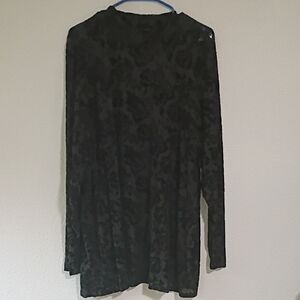 Torrid Black Floral Mesh Top